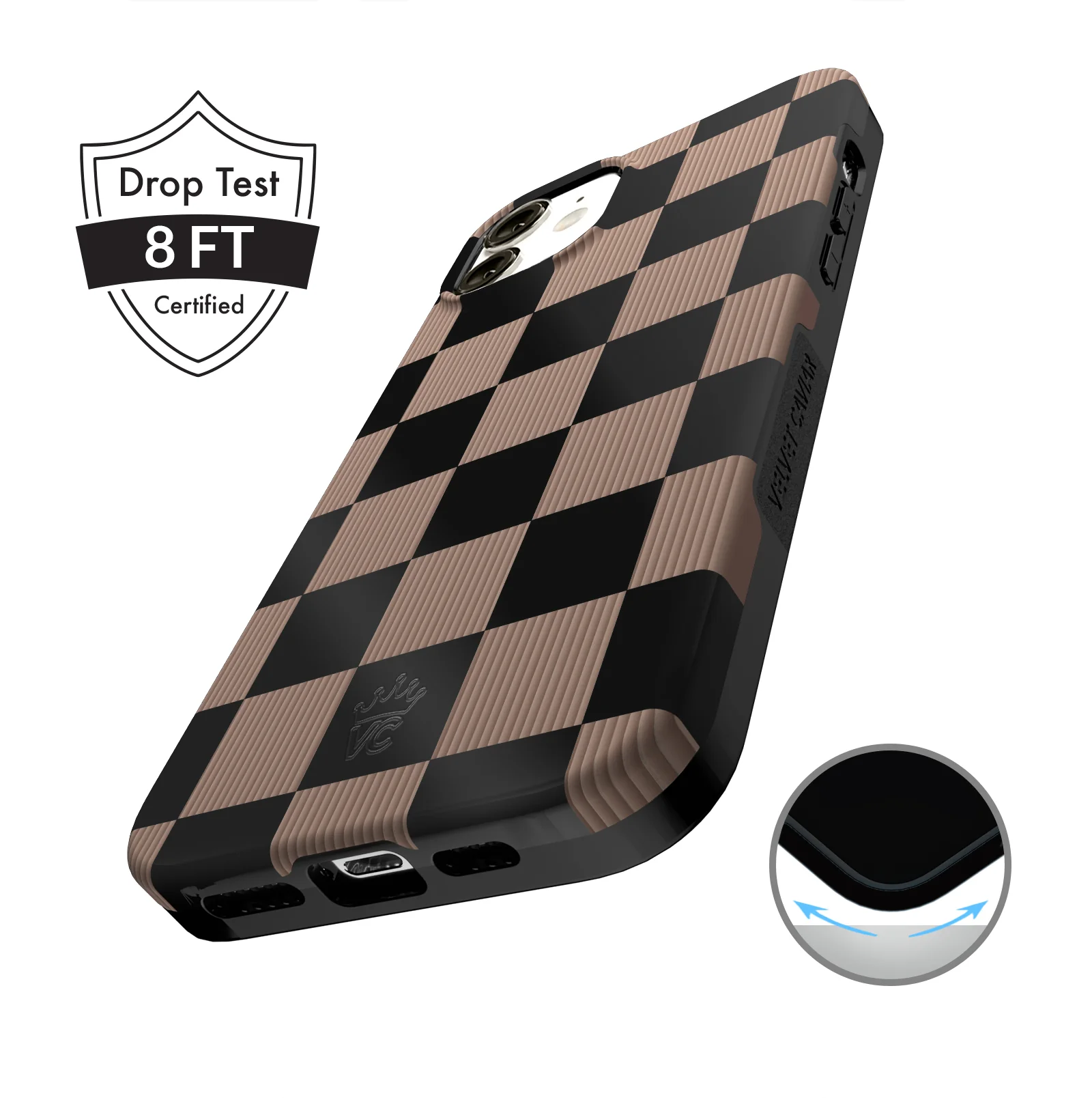 Mocha Vibe Checkered iPhone Case - Image 69