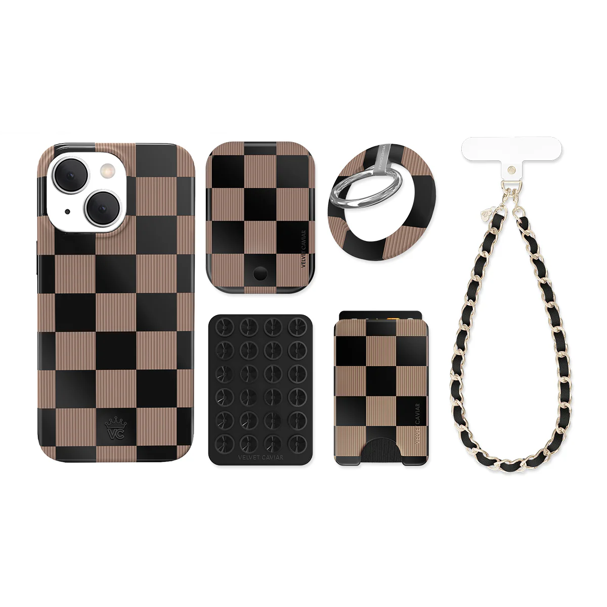 Mocha Vibe Checkered iPhone Bundle Set - Image 13