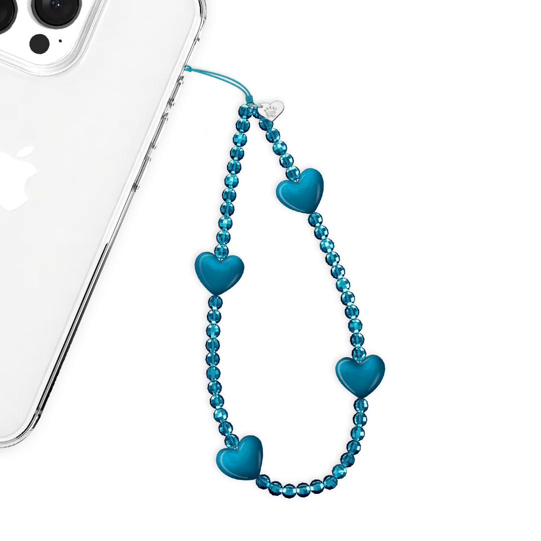 Navy Heart Phone Charm