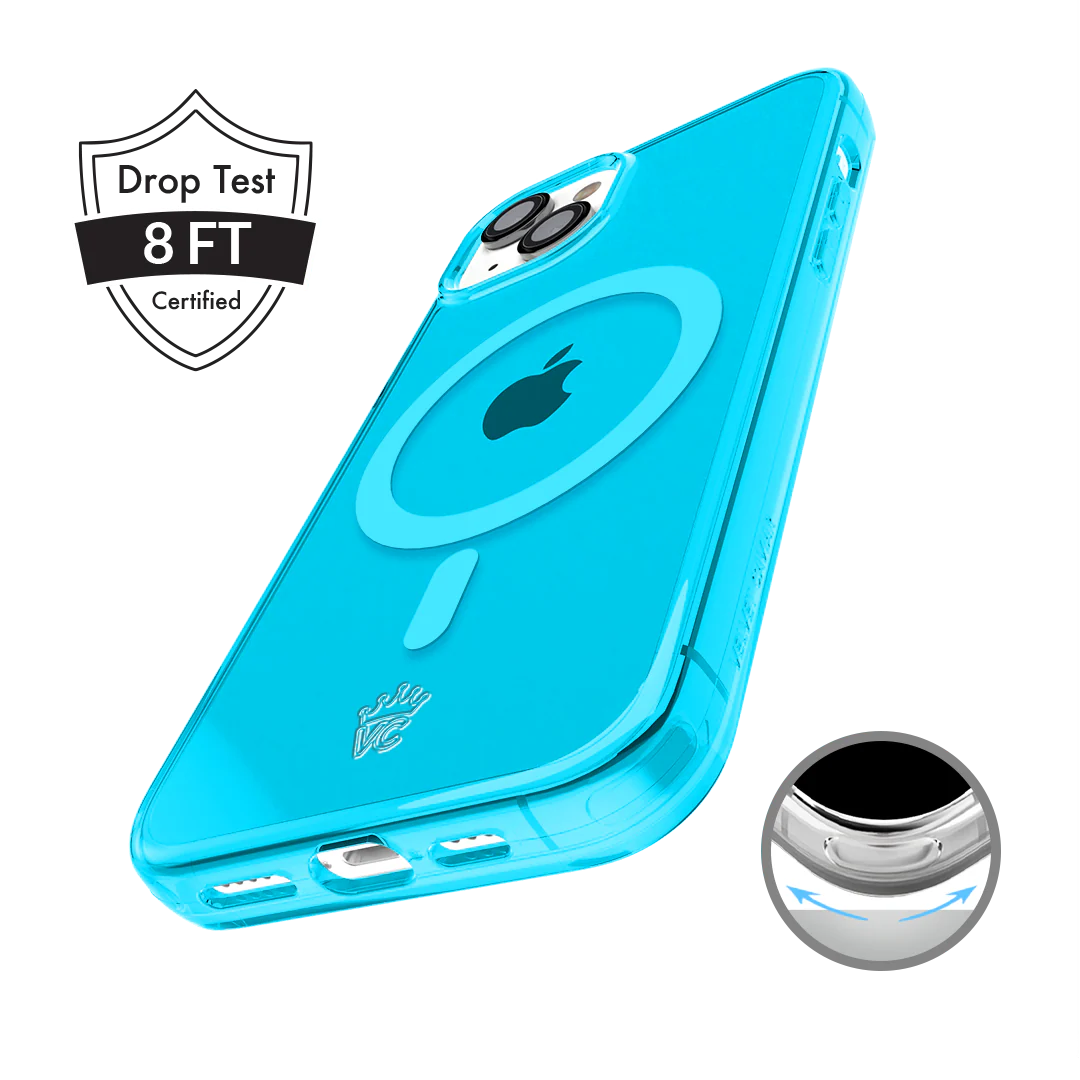 Neon Blue Clear iPhone Case - Image 110