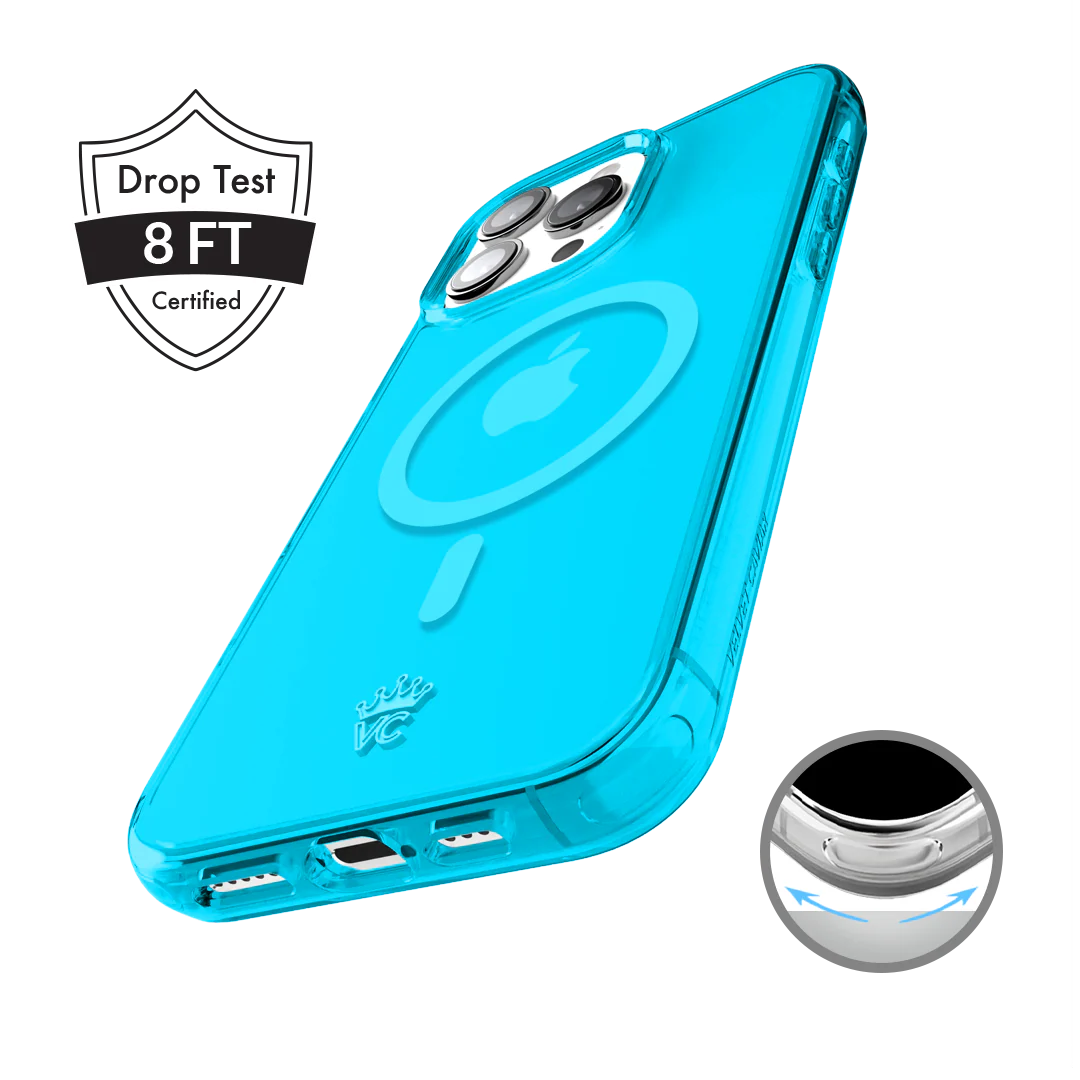 Neon Blue Clear iPhone Case - Image 120