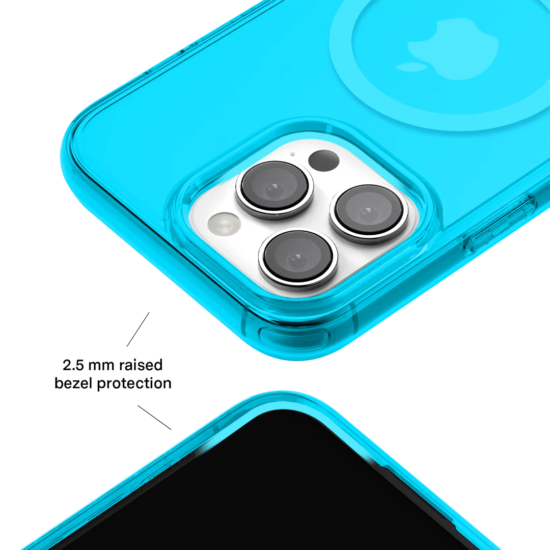 Neon Blue Clear iPhone Case - Image 123