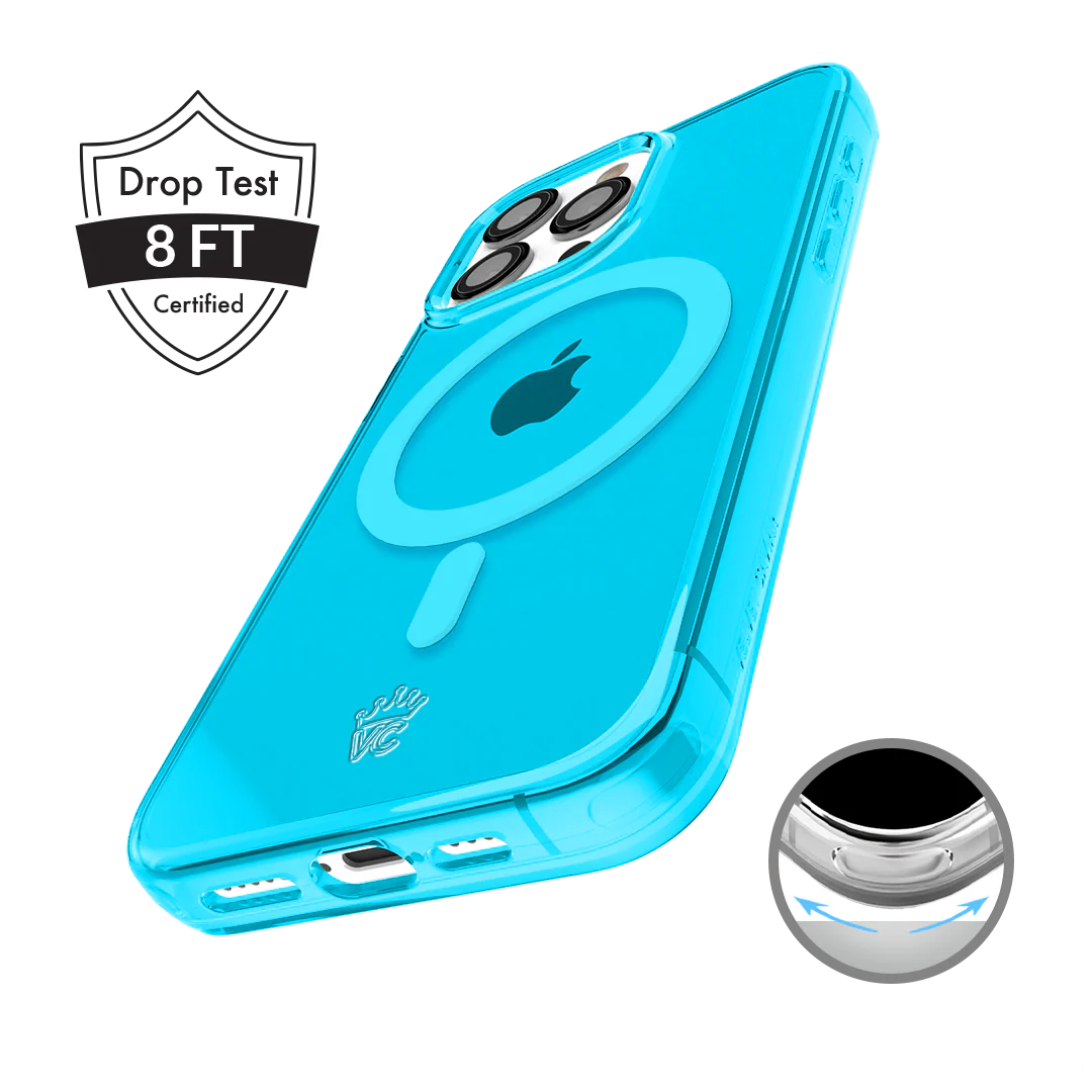 Neon Blue Clear iPhone Case - Image 140