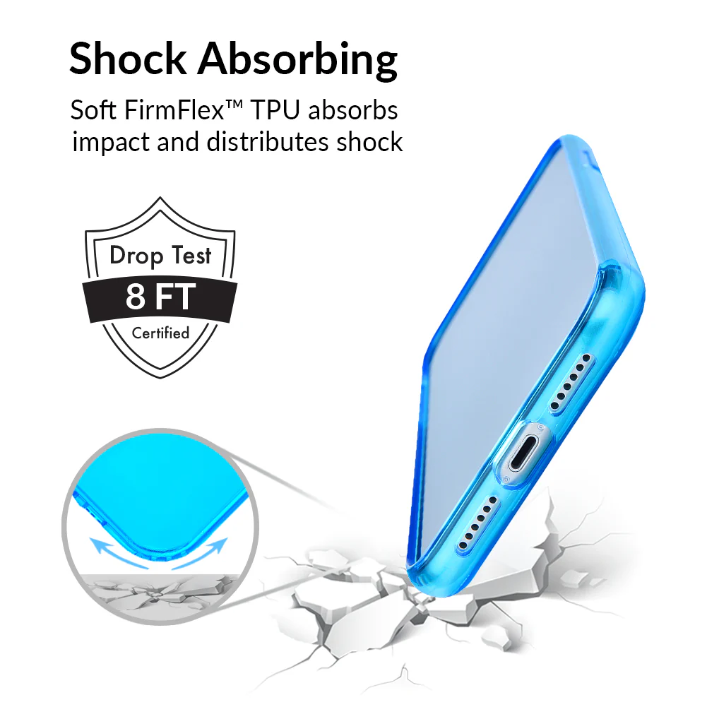 Neon Blue Clear iPhone Case - Image 3