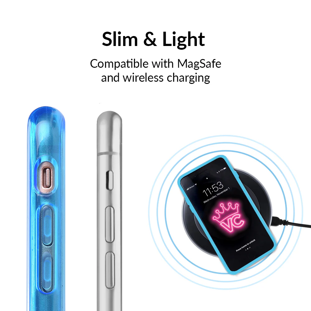 Neon Blue Clear iPhone Case - Image 40