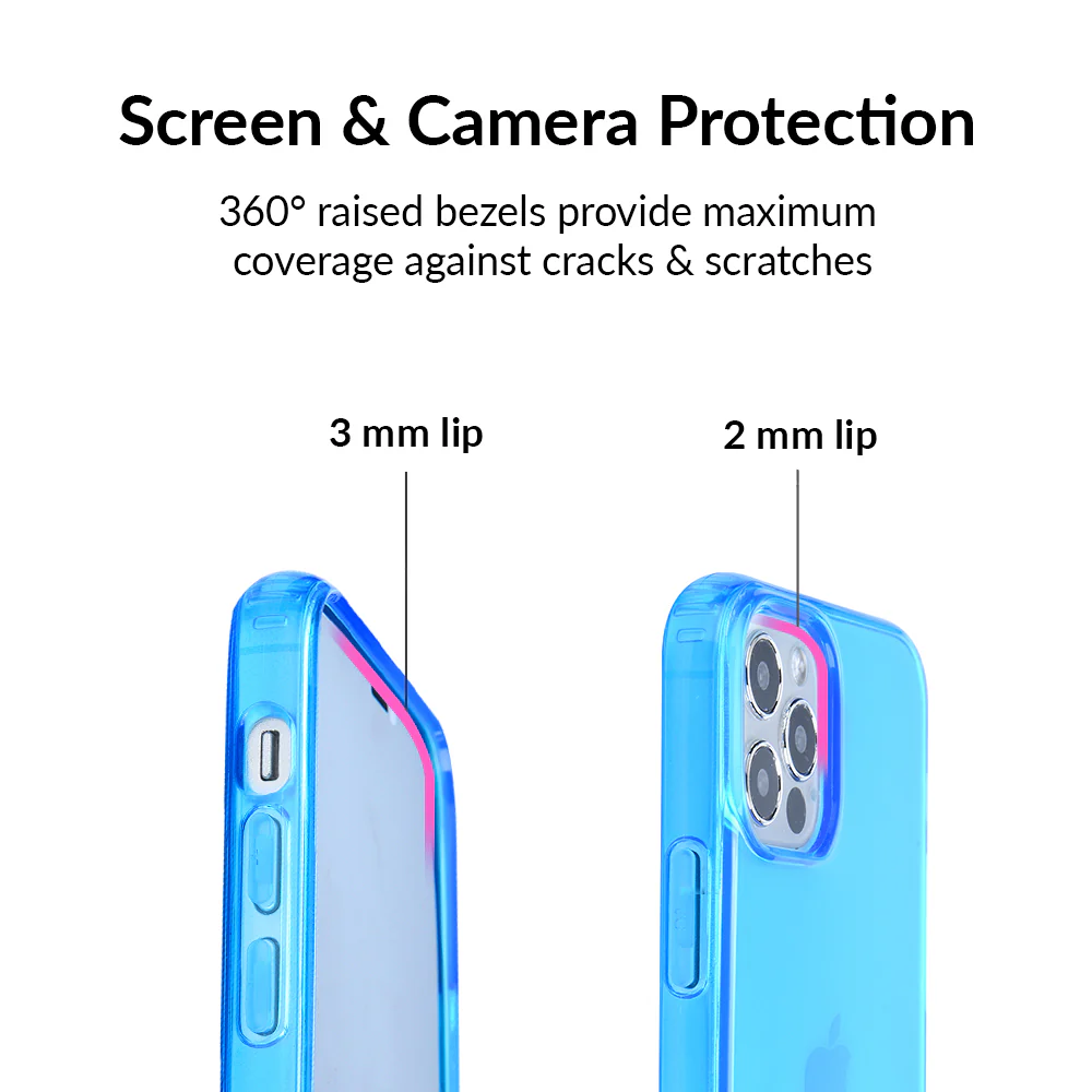 Neon Blue Clear iPhone Case - Image 7
