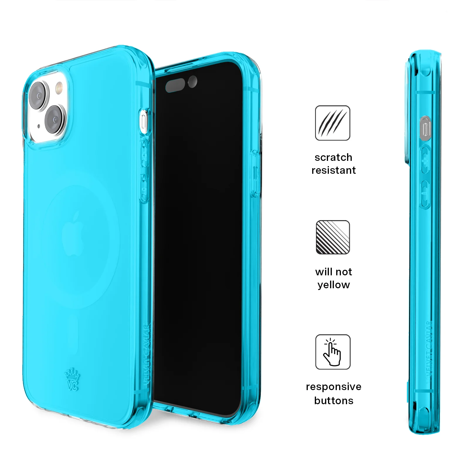 Neon Blue Clear iPhone Case - Image 76