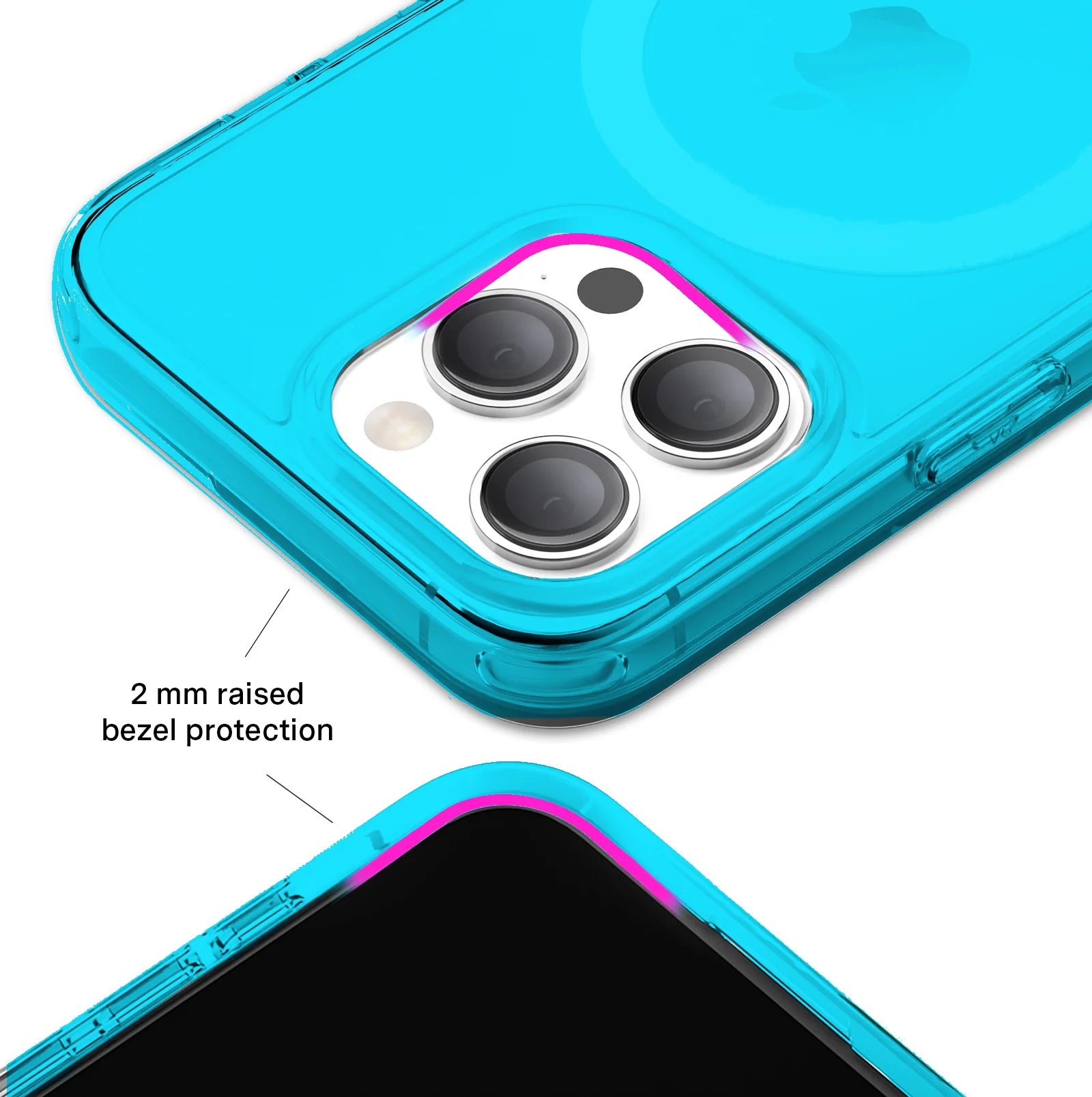 Neon Blue Clear iPhone Case - Image 83