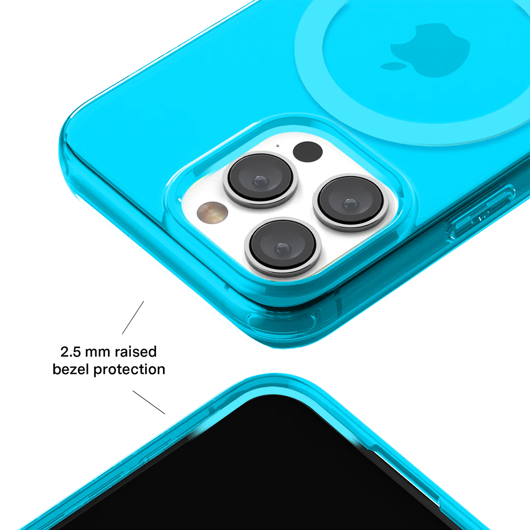 Neon Blue Clear iPhone Case - Image 88