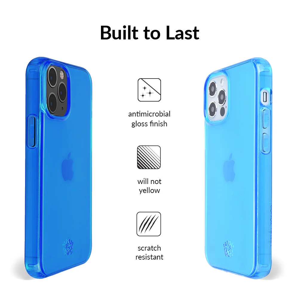 Neon Blue Clear iPhone Case - Image 9