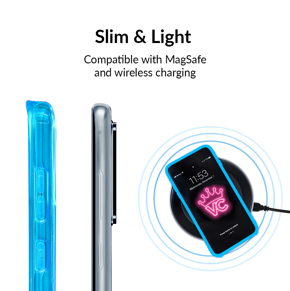 Neon Blue Clear Samsung Case - Image 18