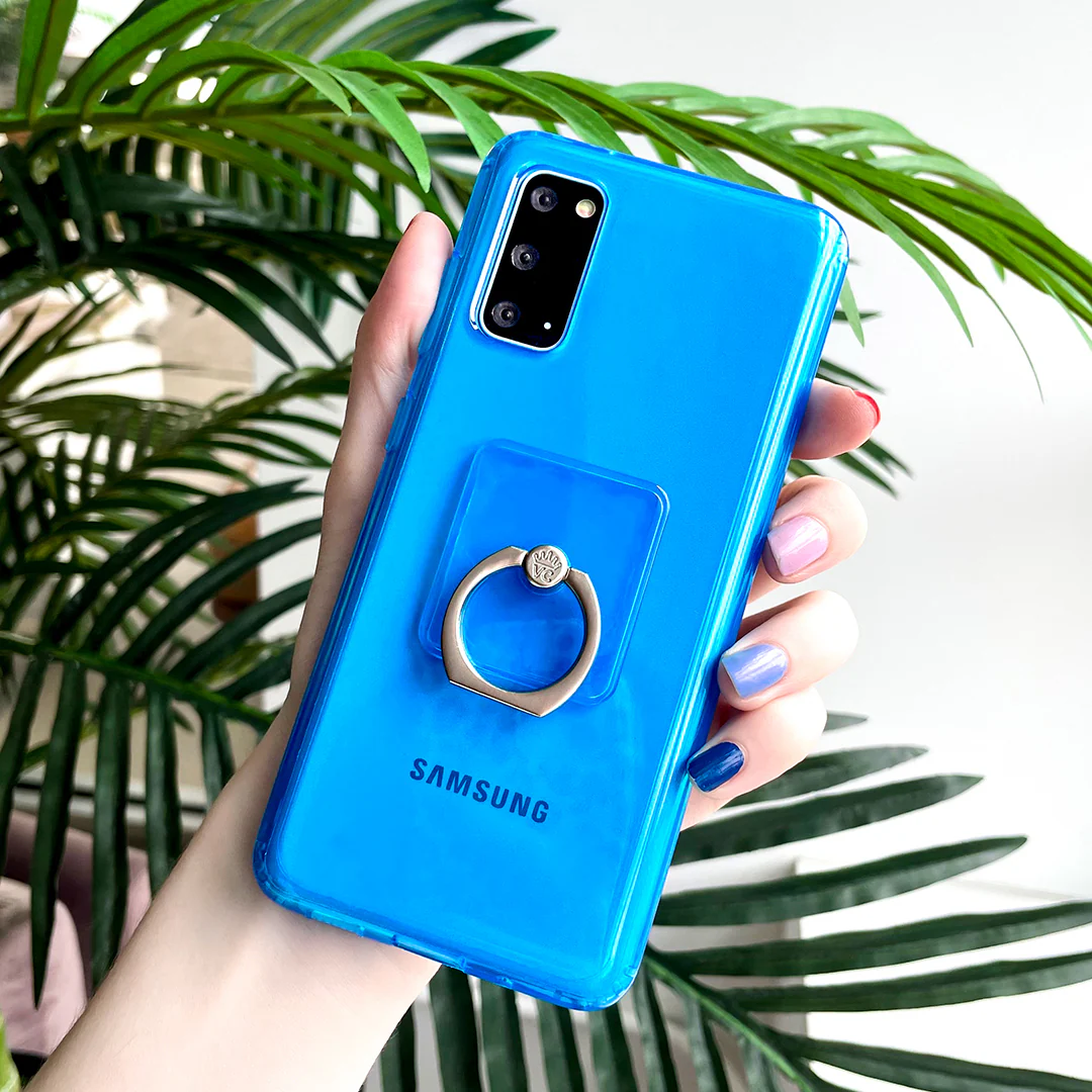 Neon Blue Clear Samsung Case - Image 56