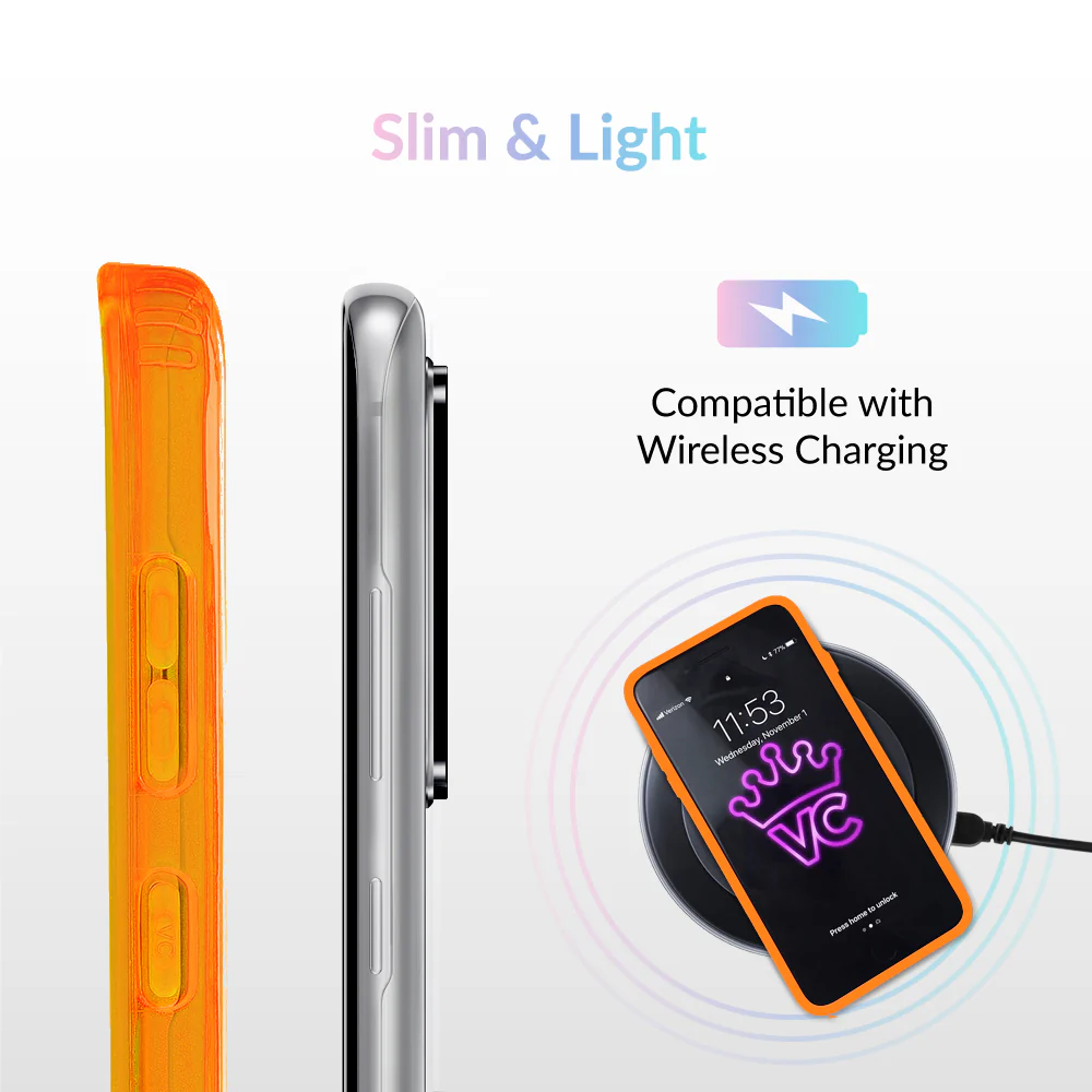 Neon Orange Clear Samsung Case - Image 6