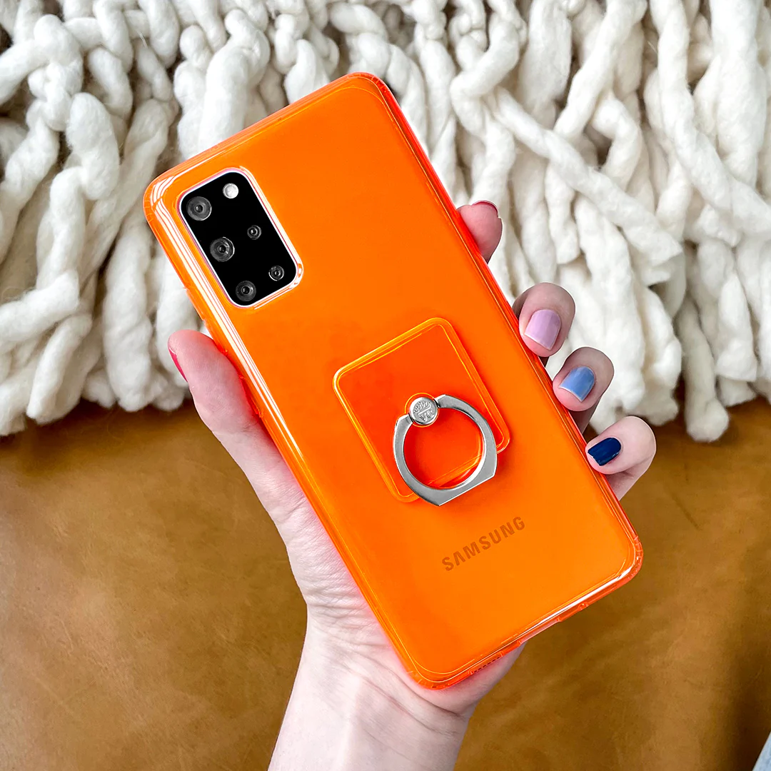 Neon Orange Clear Samsung Case - Image 80