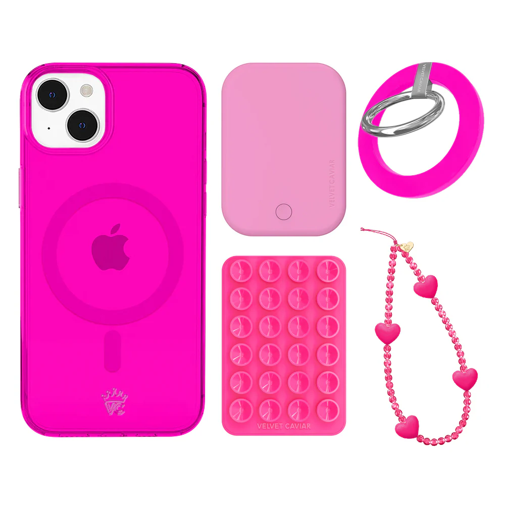 Neon Pink Clear iPhone Bundle Set - Grip - Image 13