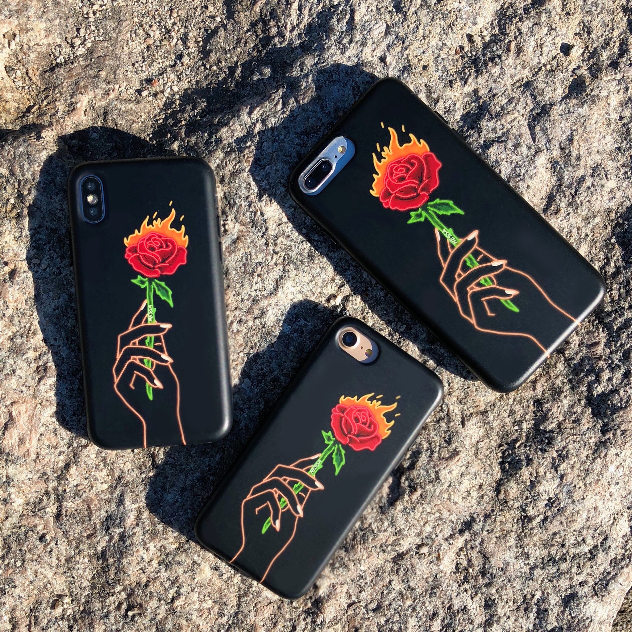Neon Rose iPhone Case by Nessa - Image 45
