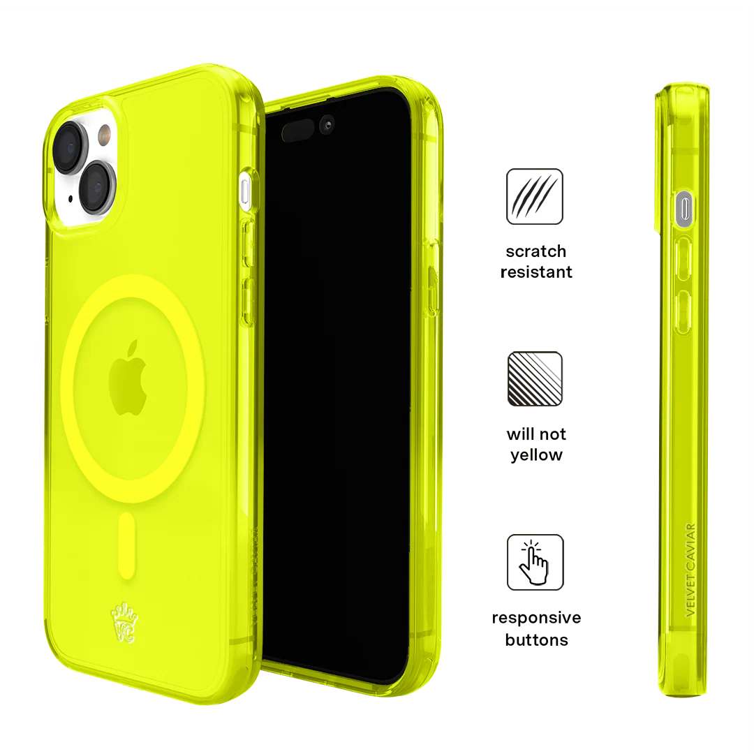 Neon Yellow Clear iPhone Case - Image 111