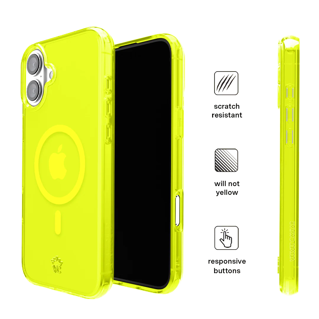 Neon Yellow Clear iPhone Case - Image 159