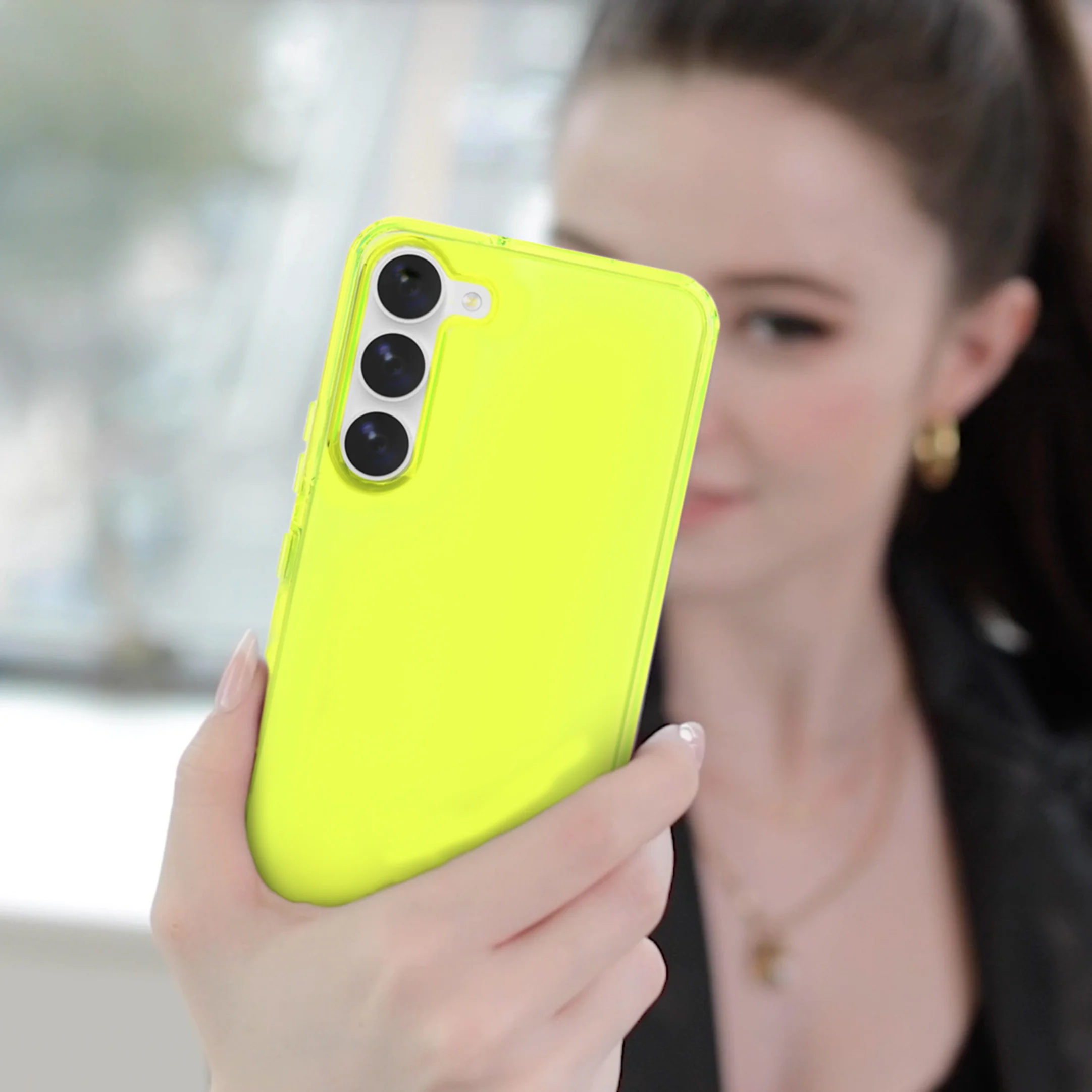 Neon Yellow Clear Samsung Case - Image 101