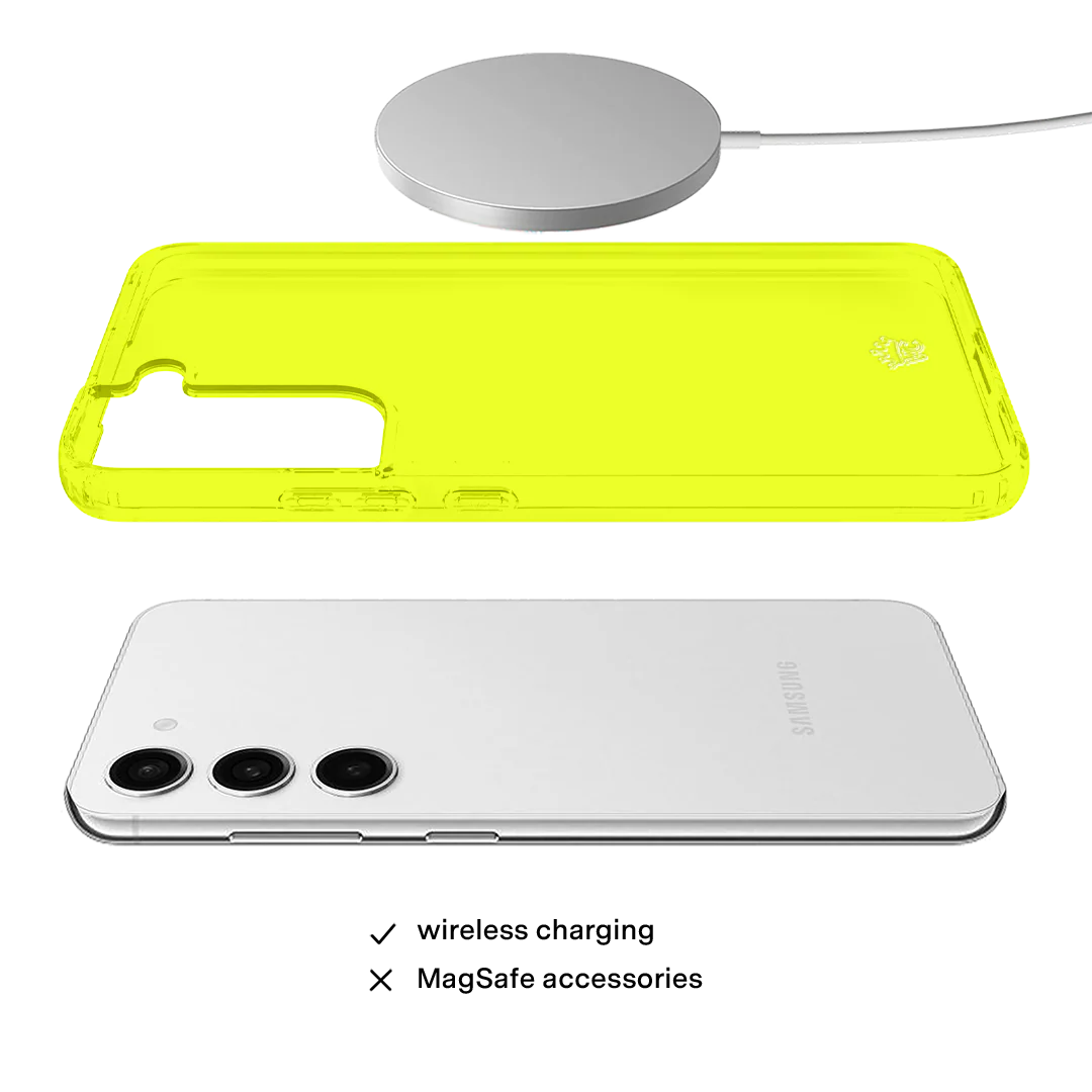 Neon Yellow Clear Samsung Case - Image 126