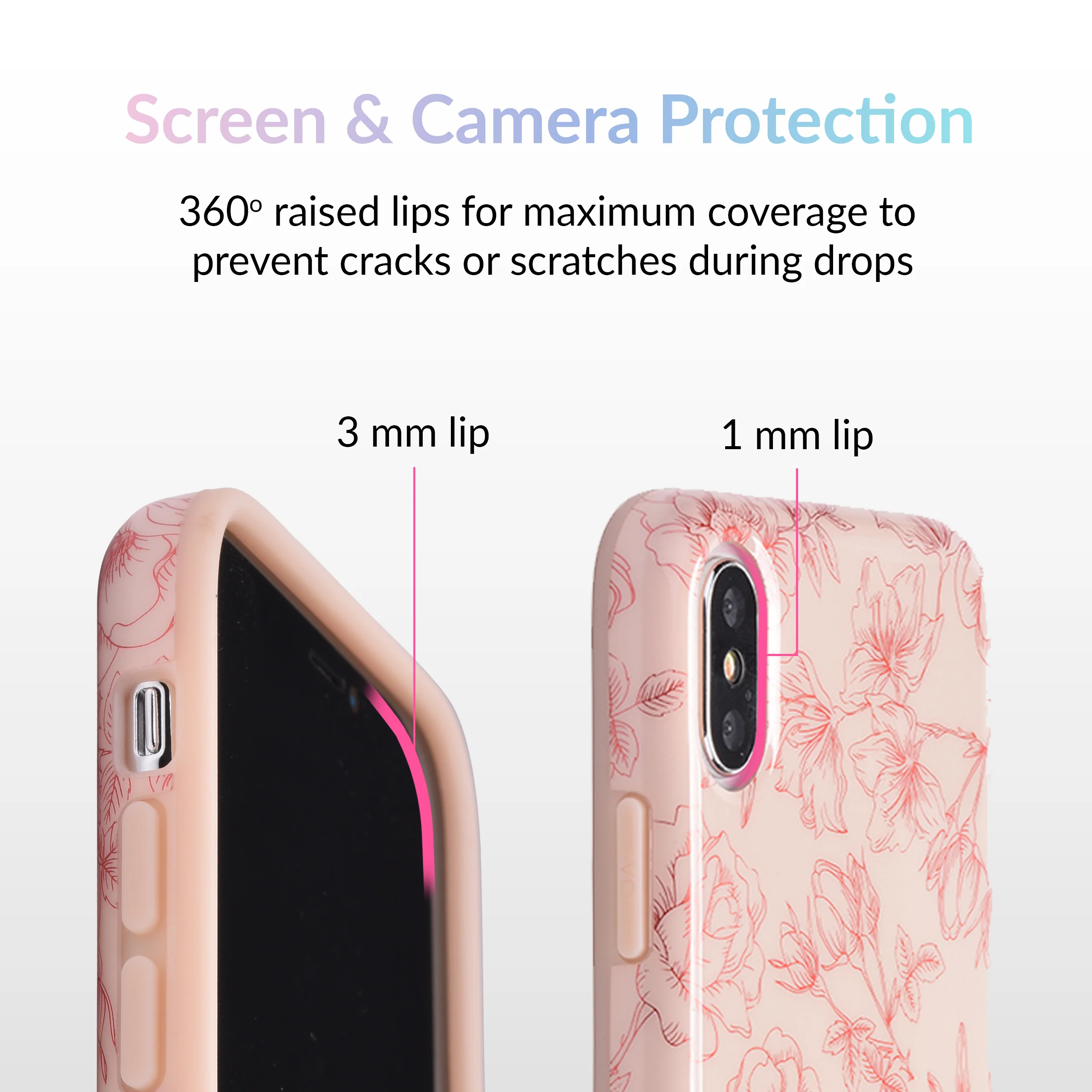Nude Red Chrome Floral iPhone Case - Image 10