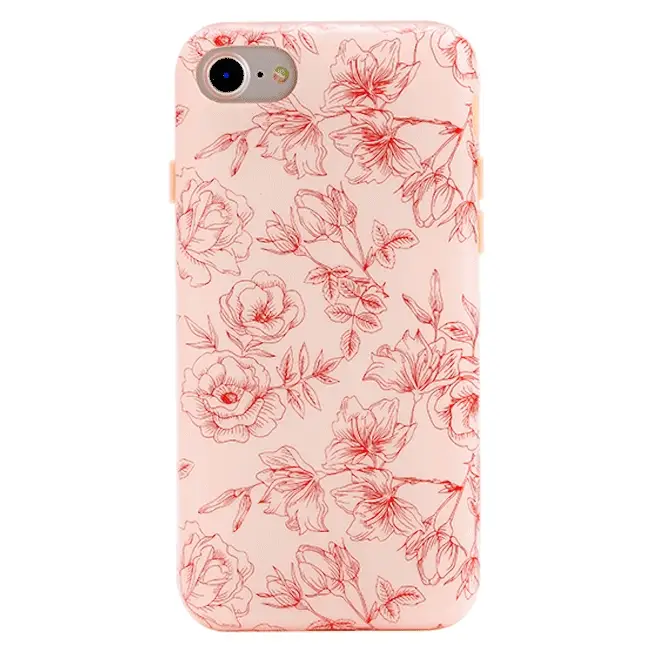 Nude Red Chrome Floral iPhone Case - Image 15