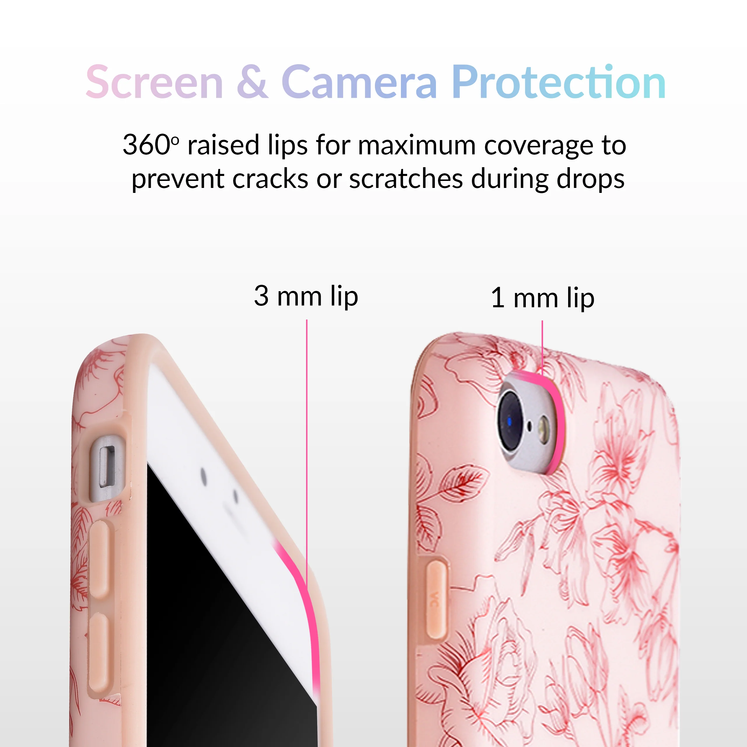 Nude Red Chrome Floral iPhone Case - Image 17