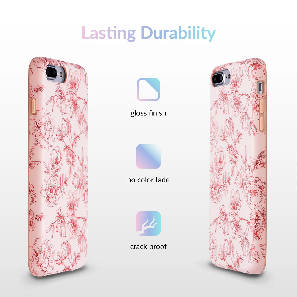 Nude Red Chrome Floral iPhone Case - Image 33