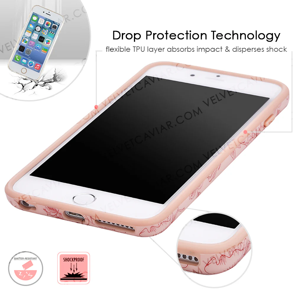 Nude Red Chrome Floral iPhone Case - Image 40