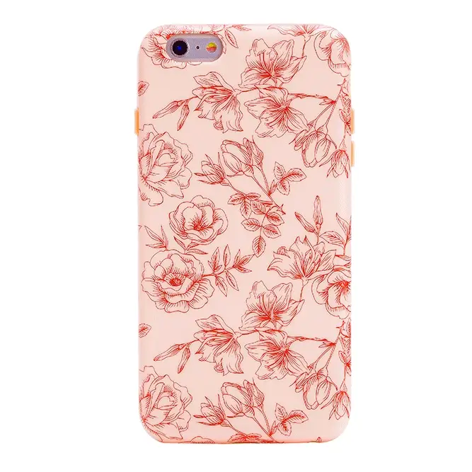 Nude Red Chrome Floral iPhone Case - Image 42