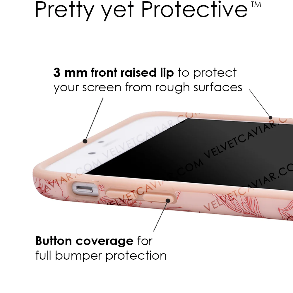 Nude Red Chrome Floral iPhone Case - Image 44