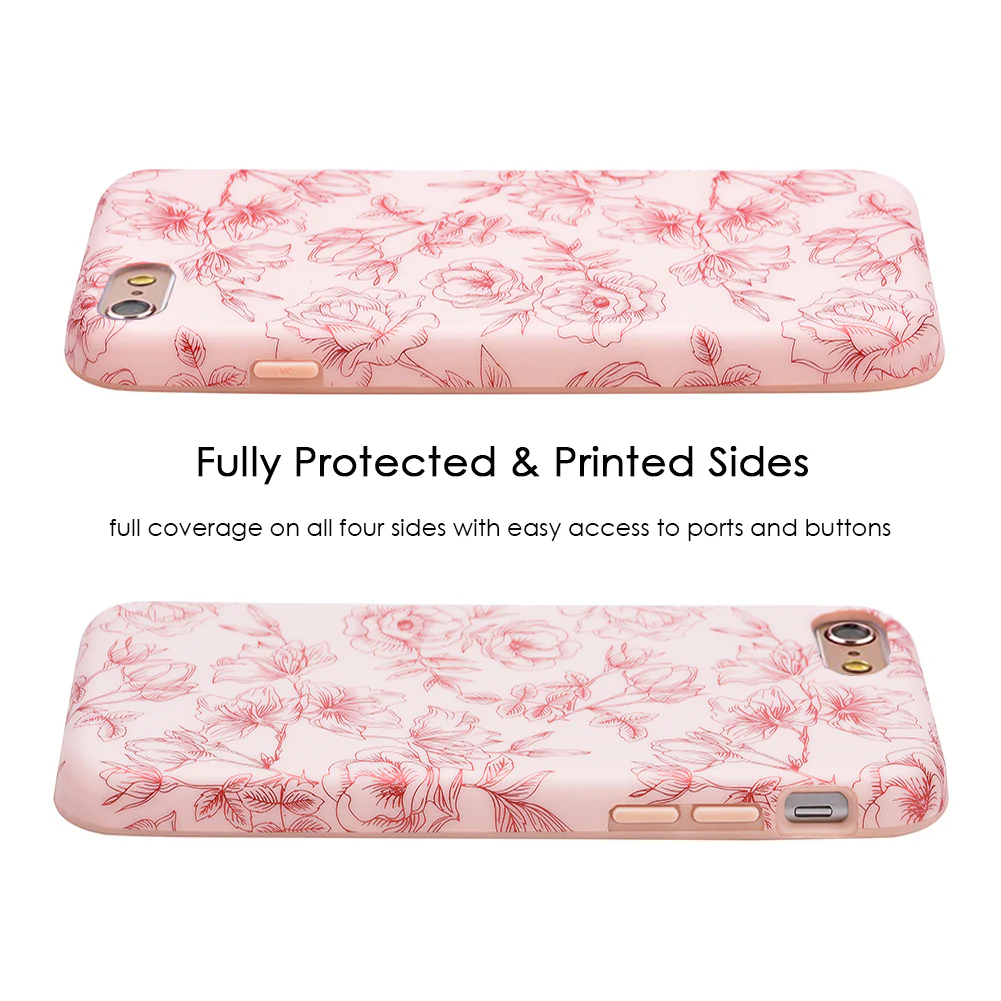 Nude Red Chrome Floral iPhone Case - Image 45