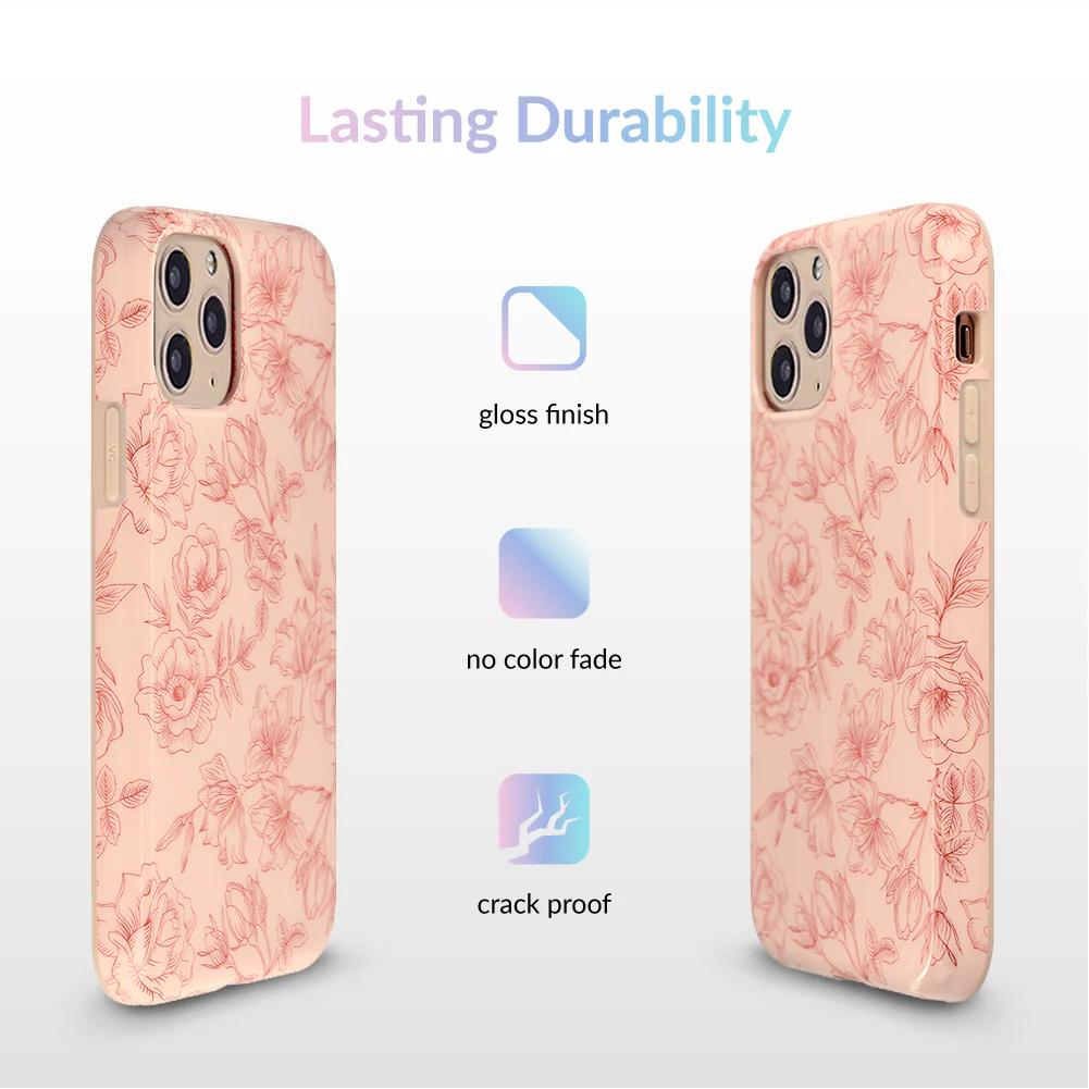 Nude Red Chrome Floral iPhone Case - Image 72