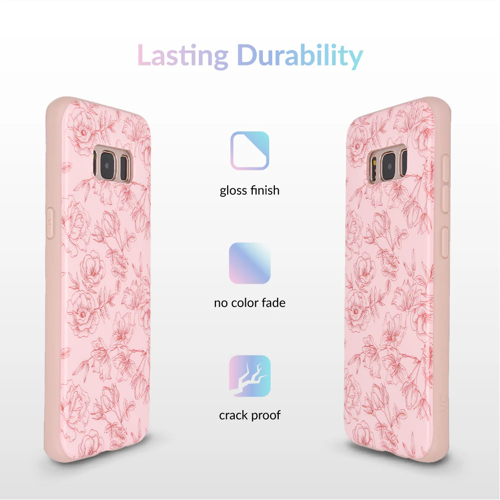 Nude Red Chrome Floral Samsung Galaxy Case - Image 4