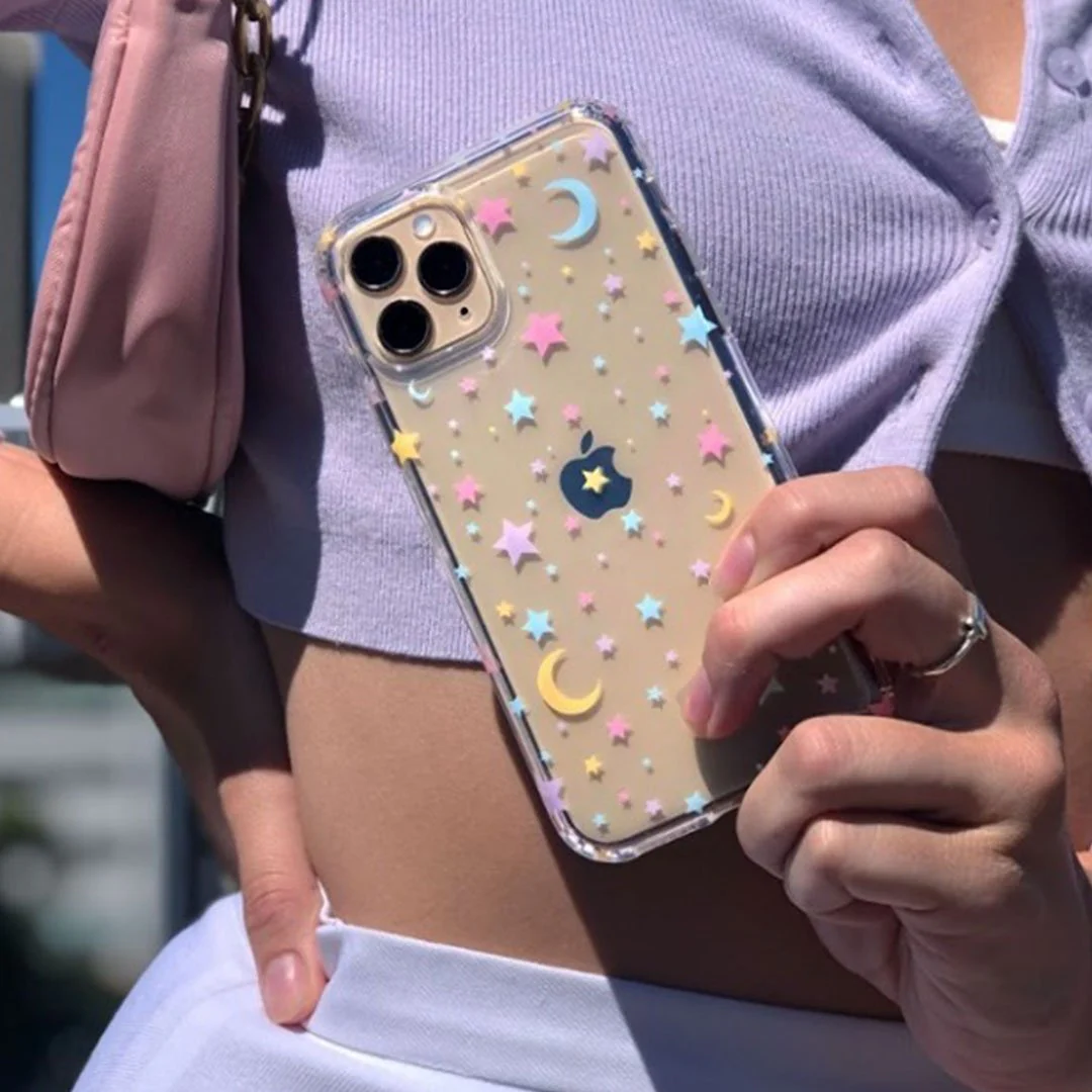 Pastel Starry Night Clear iPhone Case - Image 105
