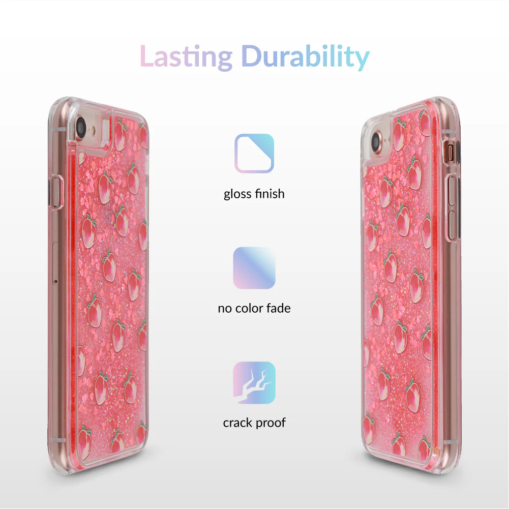Peach Clear Glitter iPhone Case - Image 14