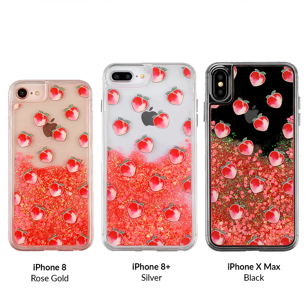 Peach Clear Glitter iPhone Case - Image 17
