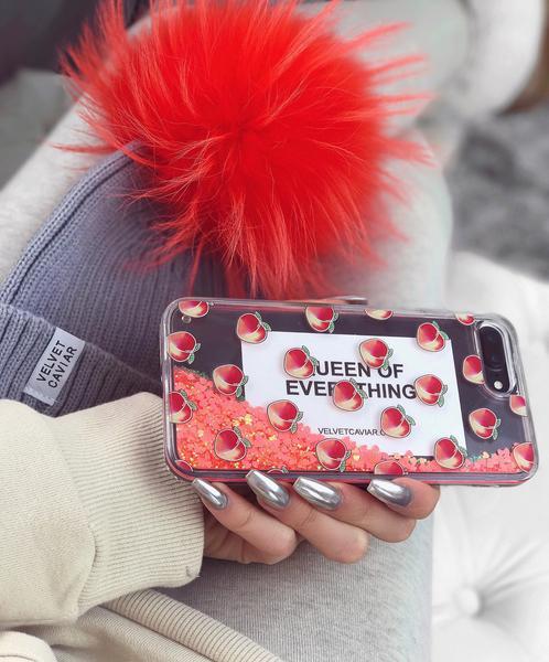 Peach Clear Glitter iPhone Case - Image 63