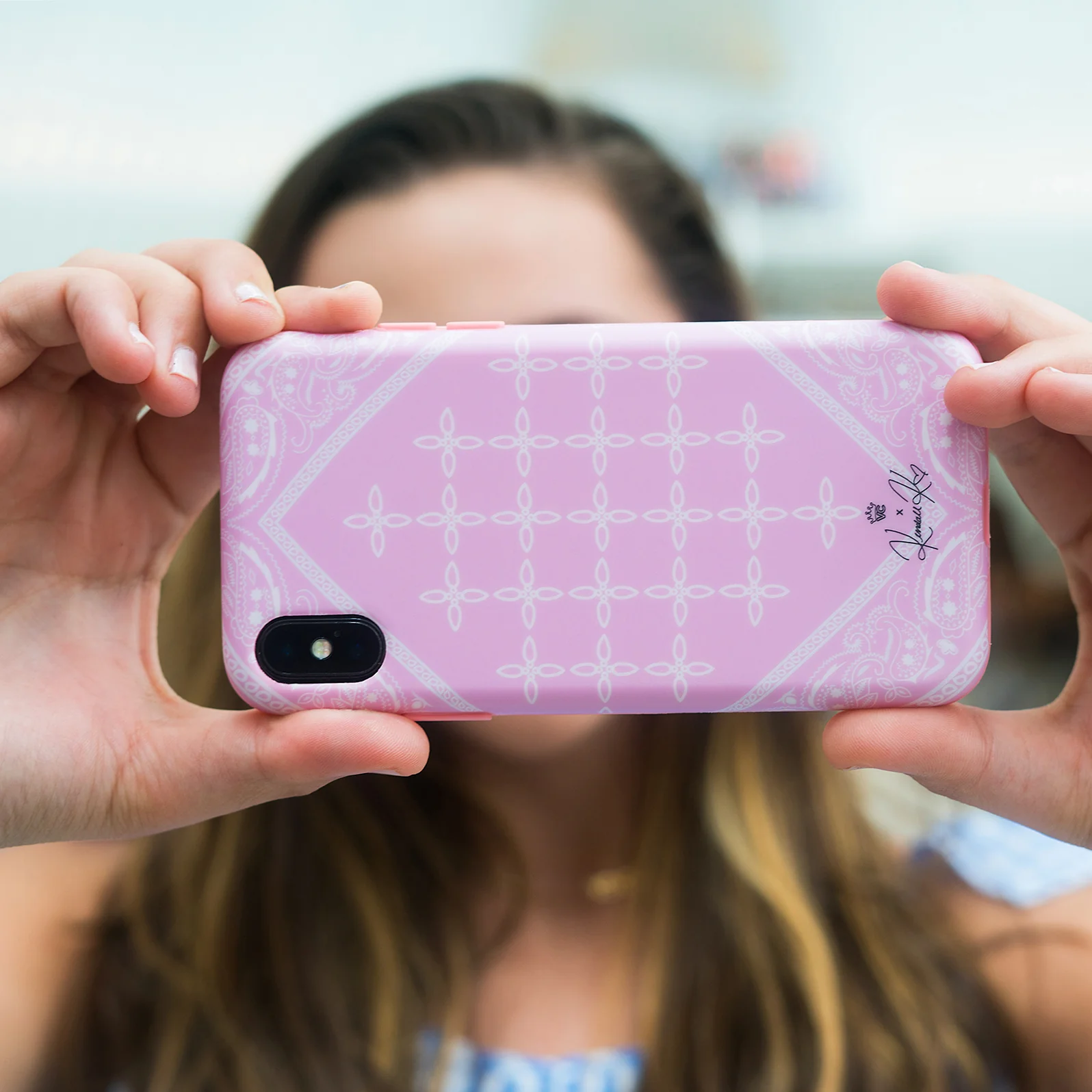 Pink Bandana iPhone Case by Kendall Vertes - Image 36