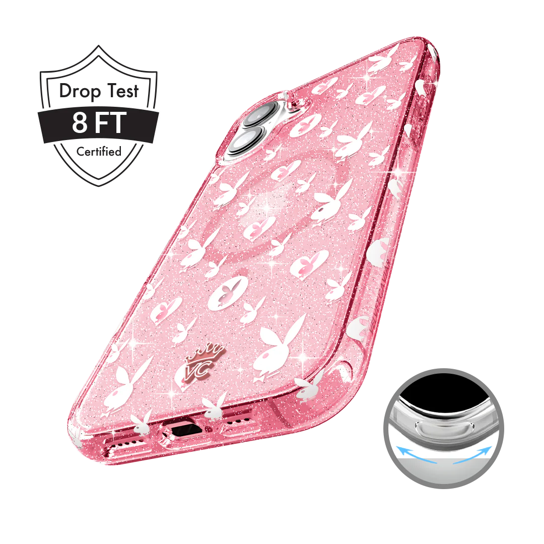 Playboy Pink Bunny Glitter iPhone Case - Image 106