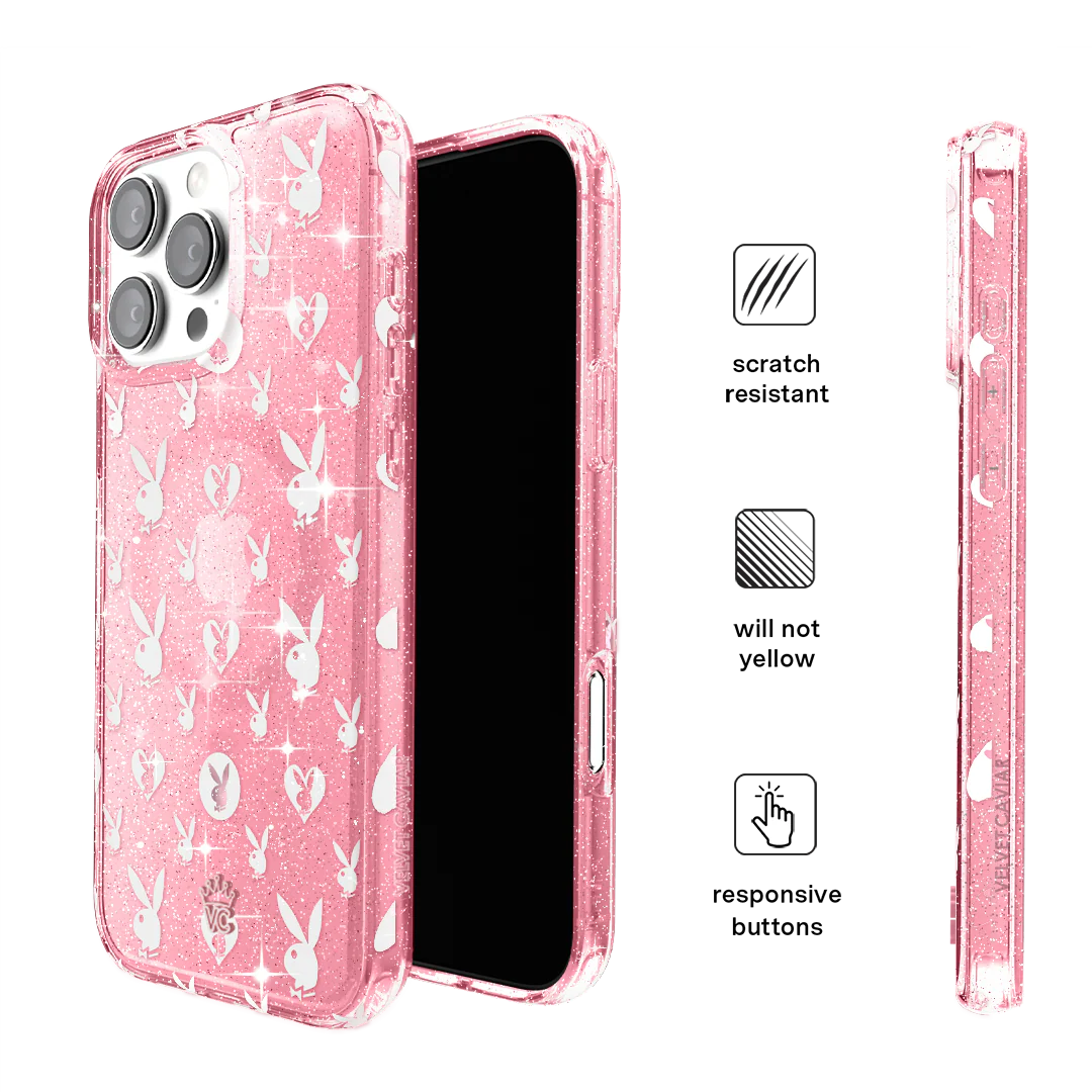 Playboy Pink Bunny Glitter iPhone Case - Image 125