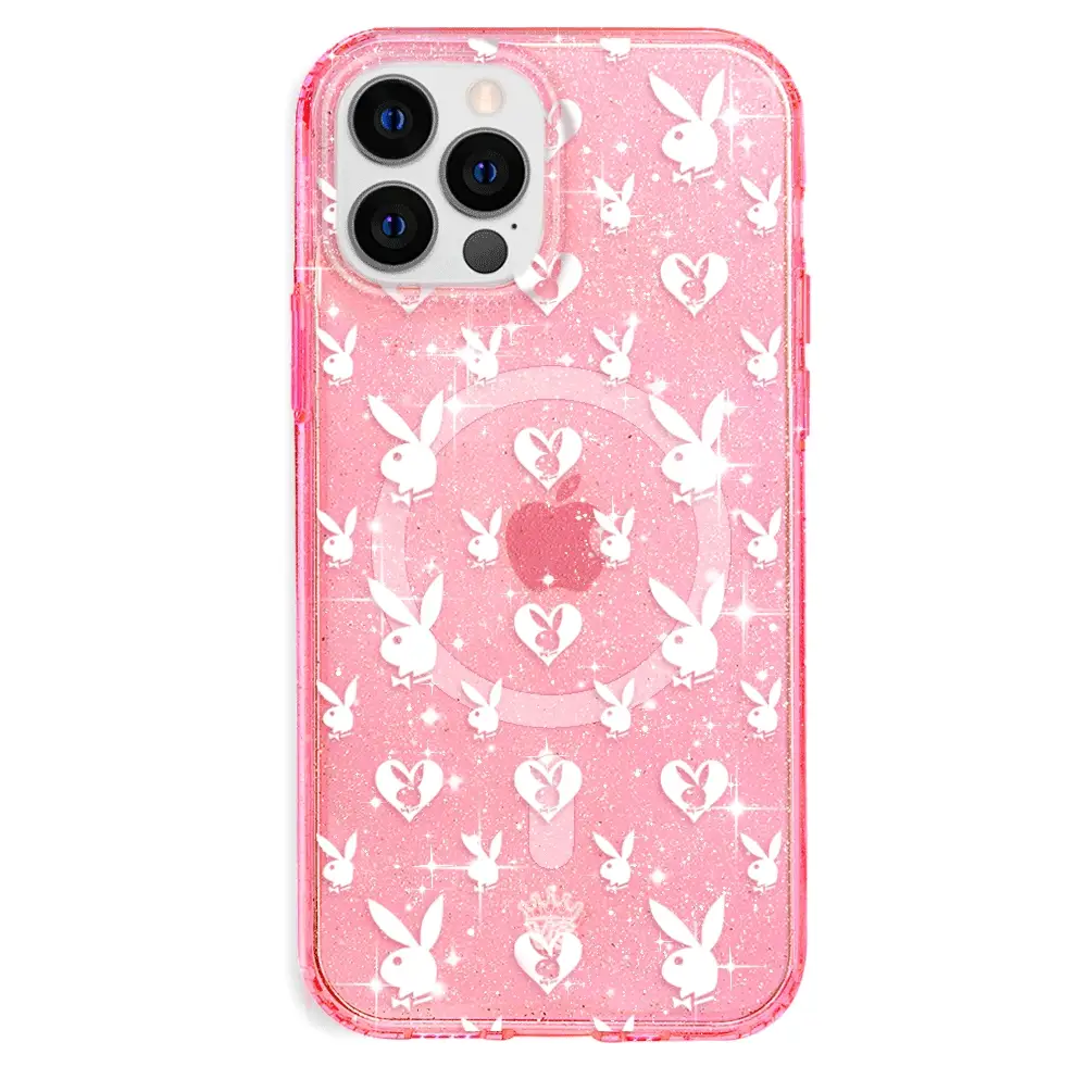 Playboy Pink Bunny Glitter iPhone Case - Image 66