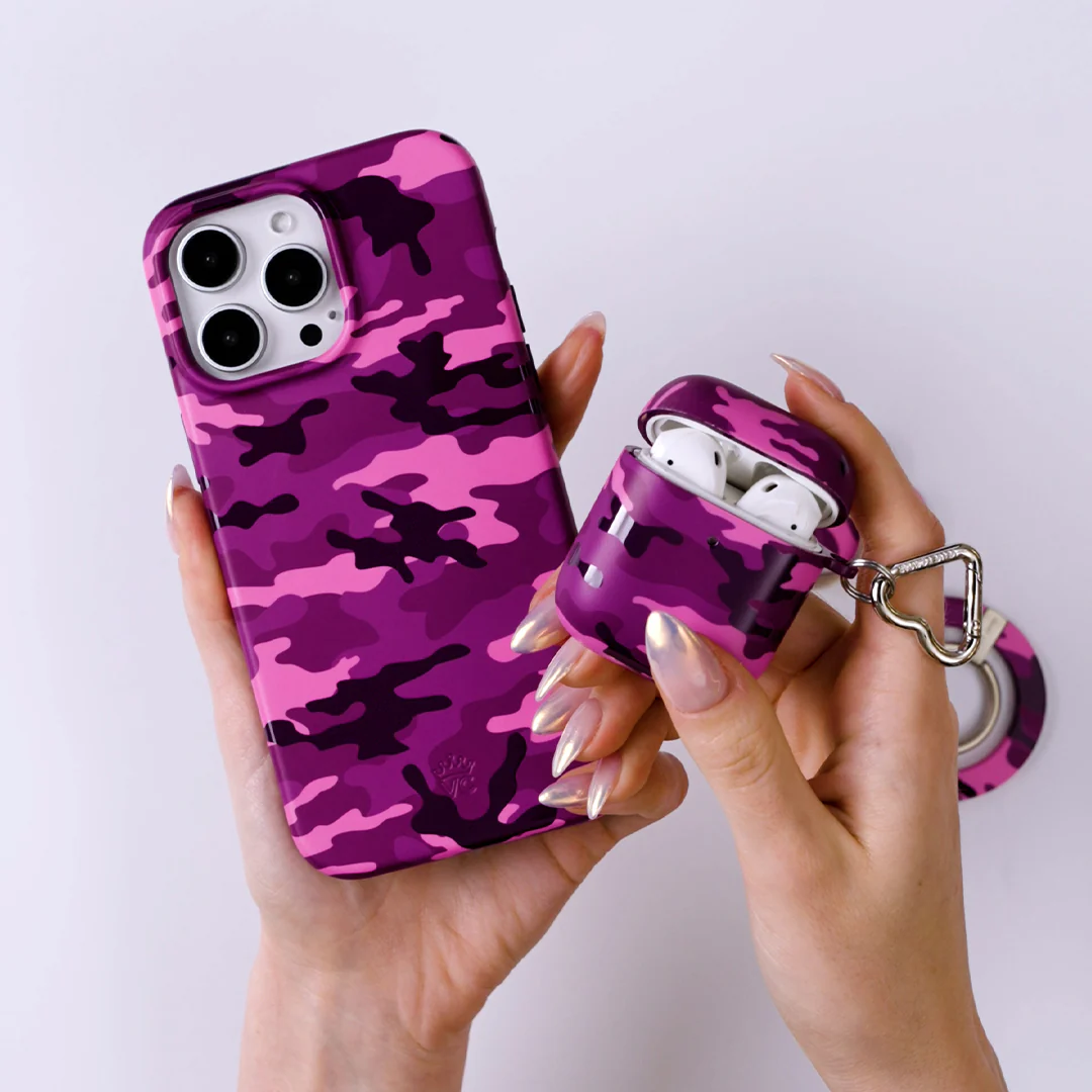 Magenta Camo AirPod Case - Image 2