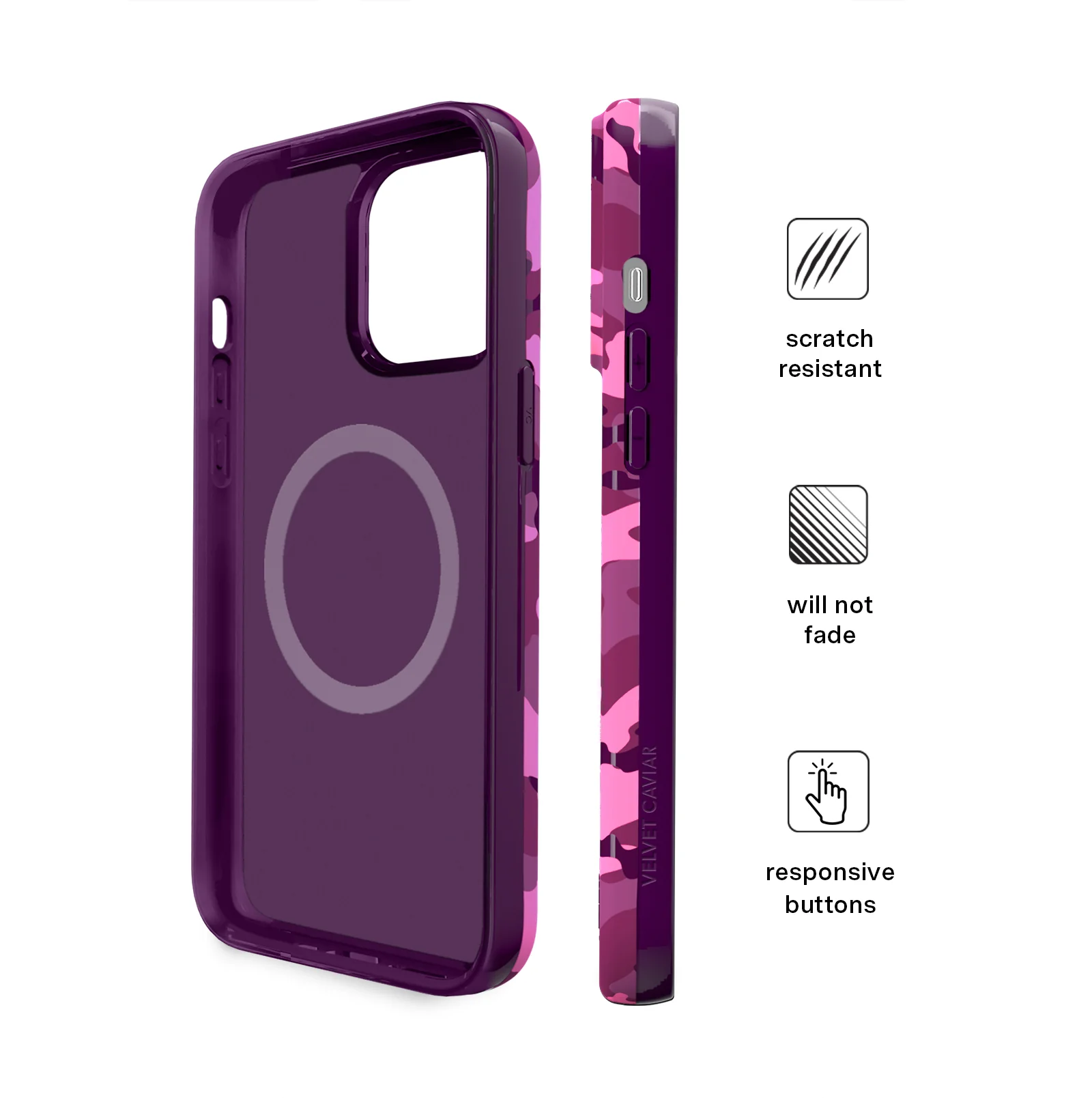 Magenta Camo iPhone Case - Image 90