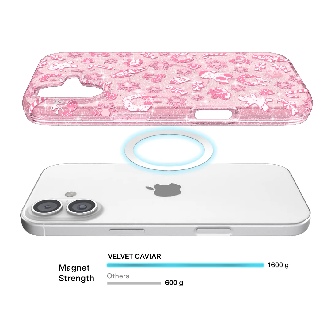 Pink Christmas Glitter iPhone Case - Image 34