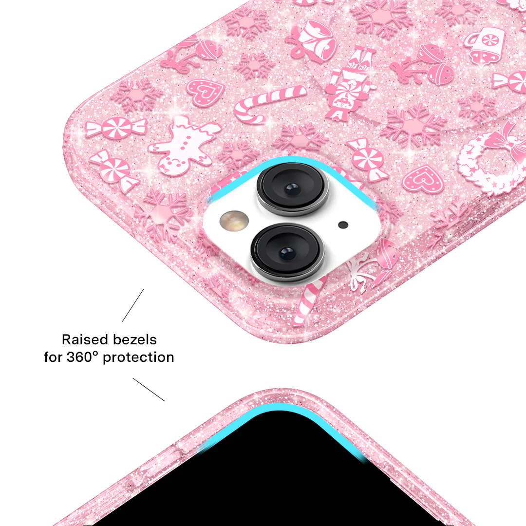 Pink Christmas Glitter iPhone Case - Image 78