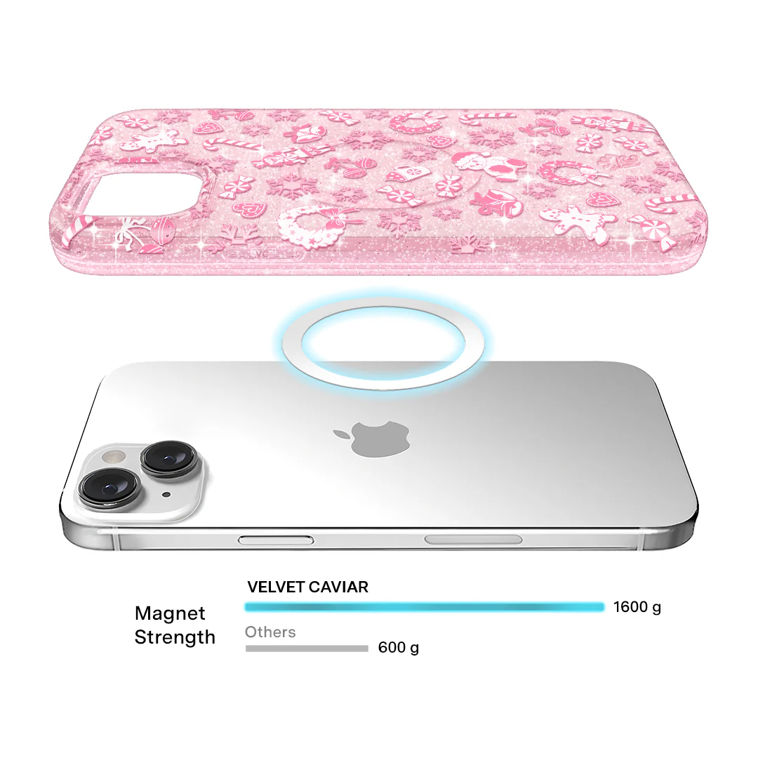 Pink Christmas Glitter iPhone Case - Image 79