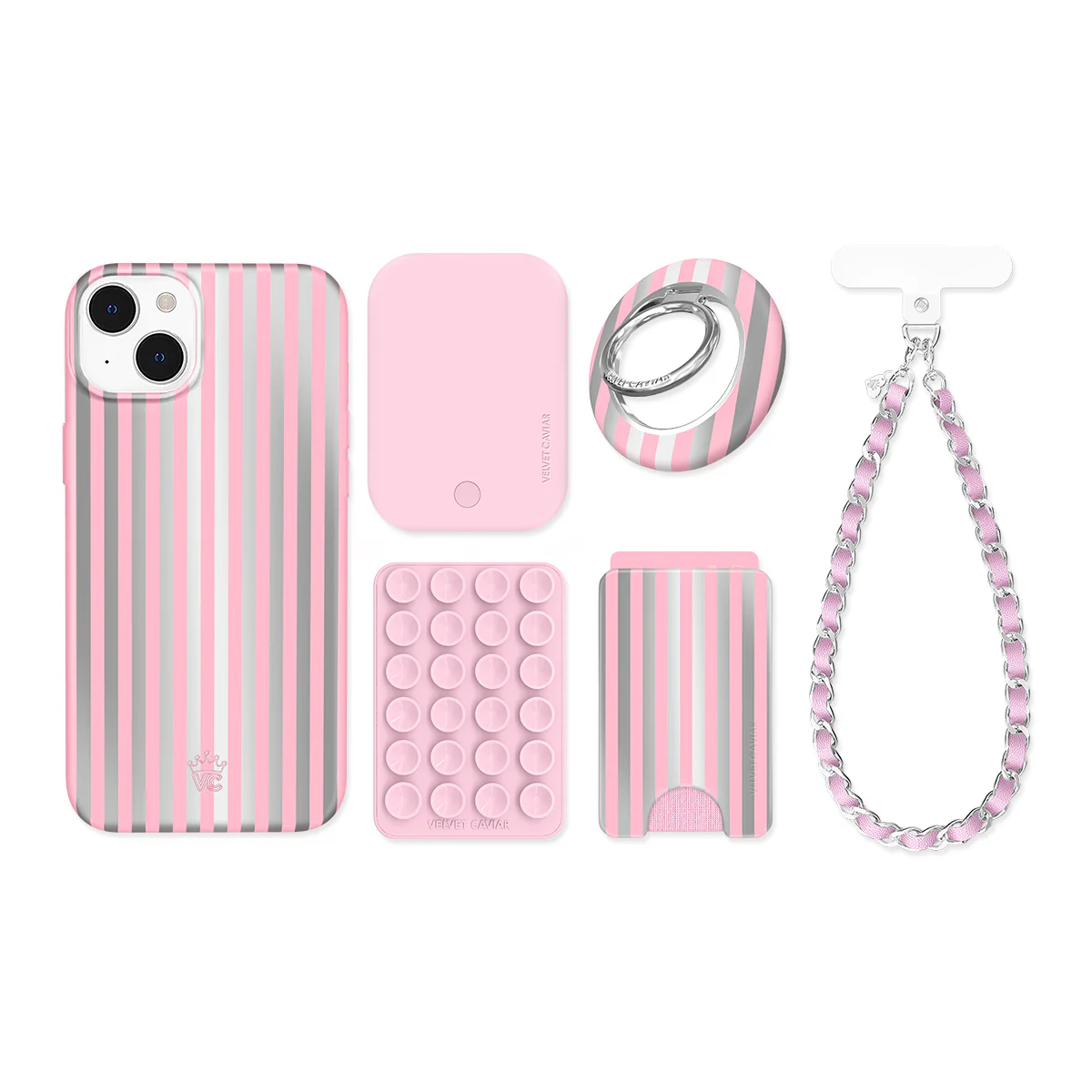 Pink Chrome Stripes iPhone Bundle Set - Image 8