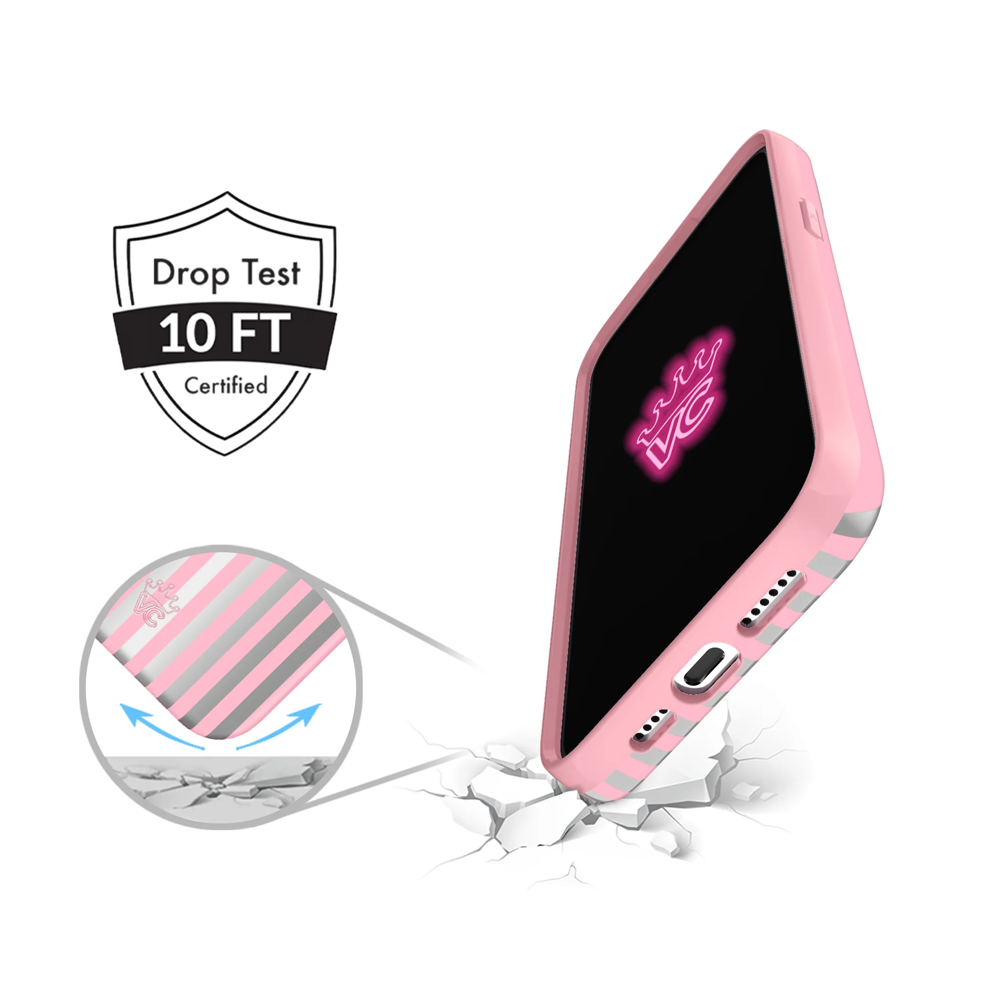 Pink Chrome Stripes iPhone Case - Image 12