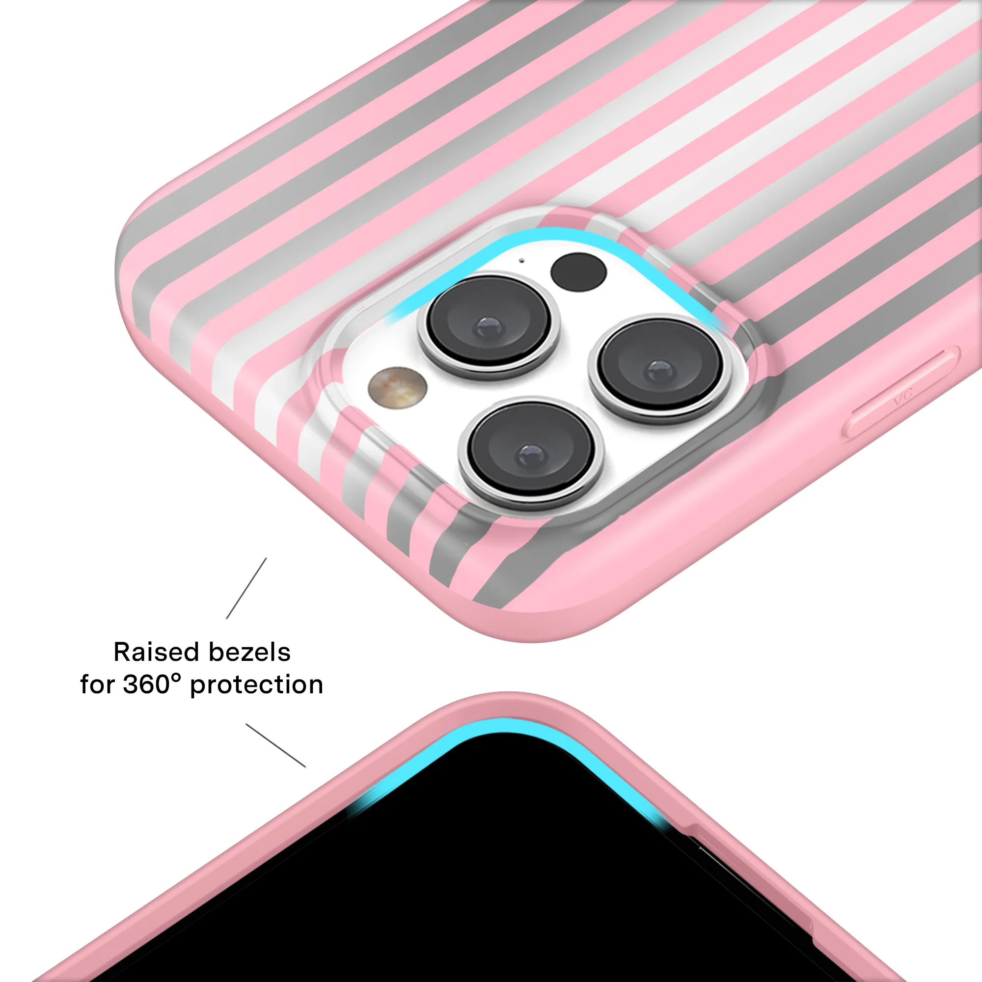 Pink Chrome Stripes iPhone Case - Image 13